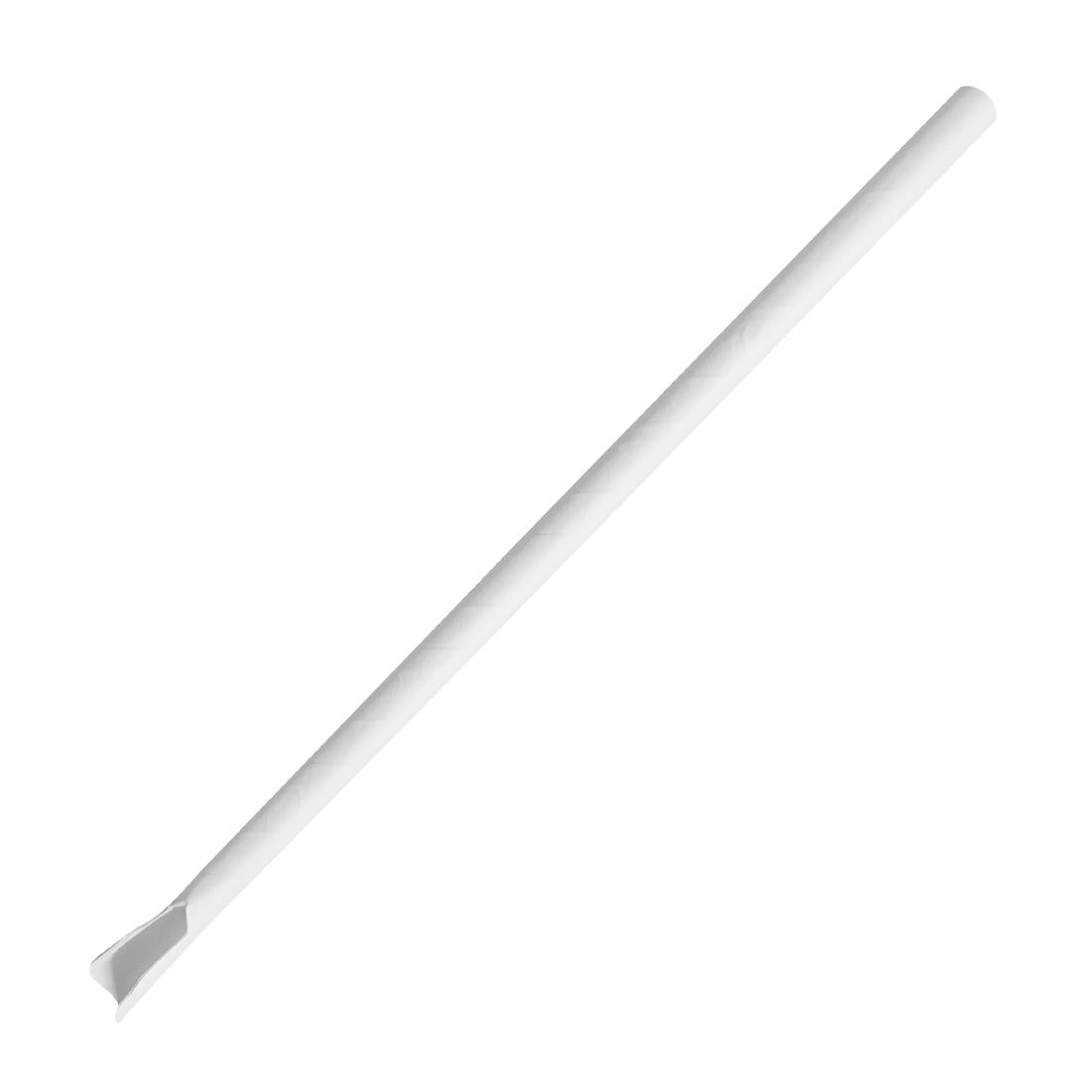 HU367 - Fiesta Compostable Paper Spoon Straw White 210x8mm (250 Pack)