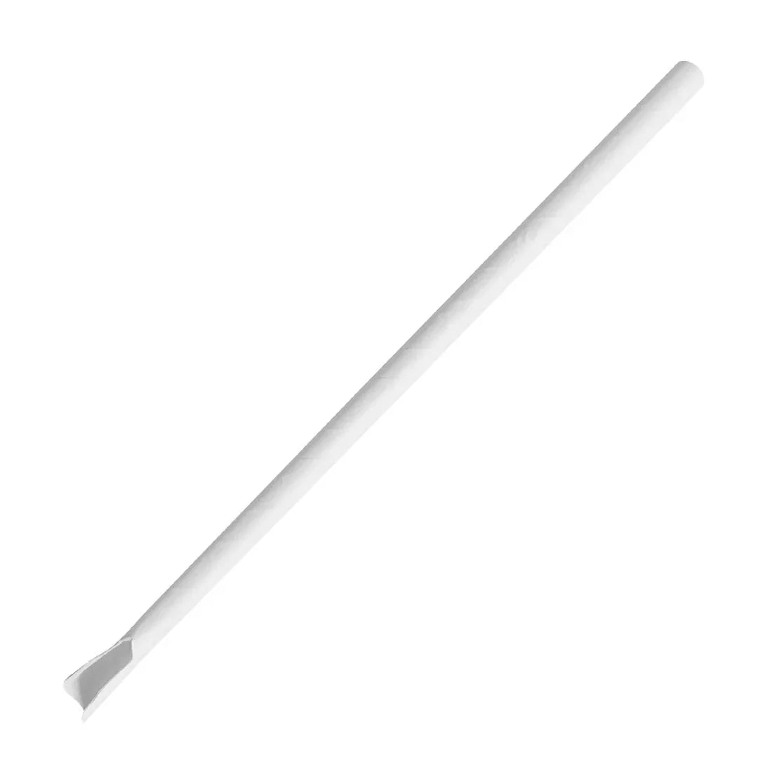 HU367 - Fiesta Compostable Paper Spoon Straw White 210x8mm (250 Pack)