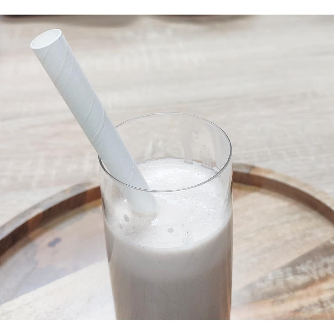 HU369 - Fiesta Compostable Bubble Tea Straw White 12x210mm (150 Pack)