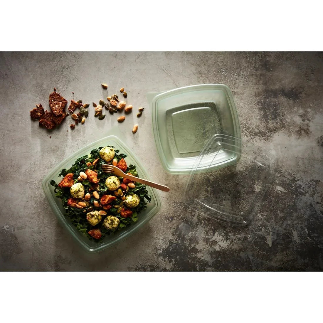 HU371 Plaza Evolve Square Takeaway Food Bowls 500ml (Pack of 500)