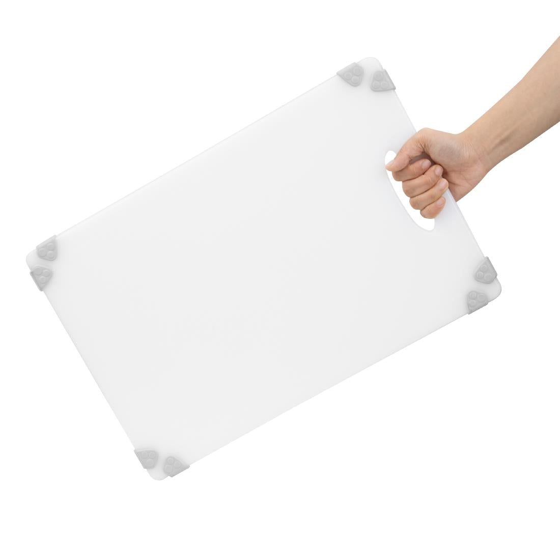 HW008 - Hygiplas Commercial Grip Chopping Board White 458x306mm