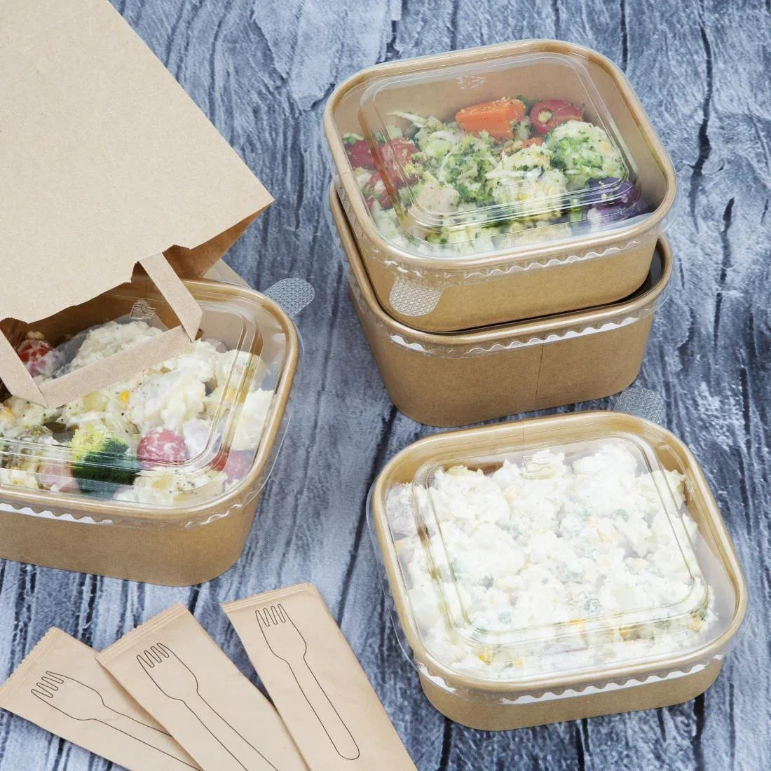 HW017 - Fiesta Recyclable Square Container Bases 1200ml (Pack of 300)