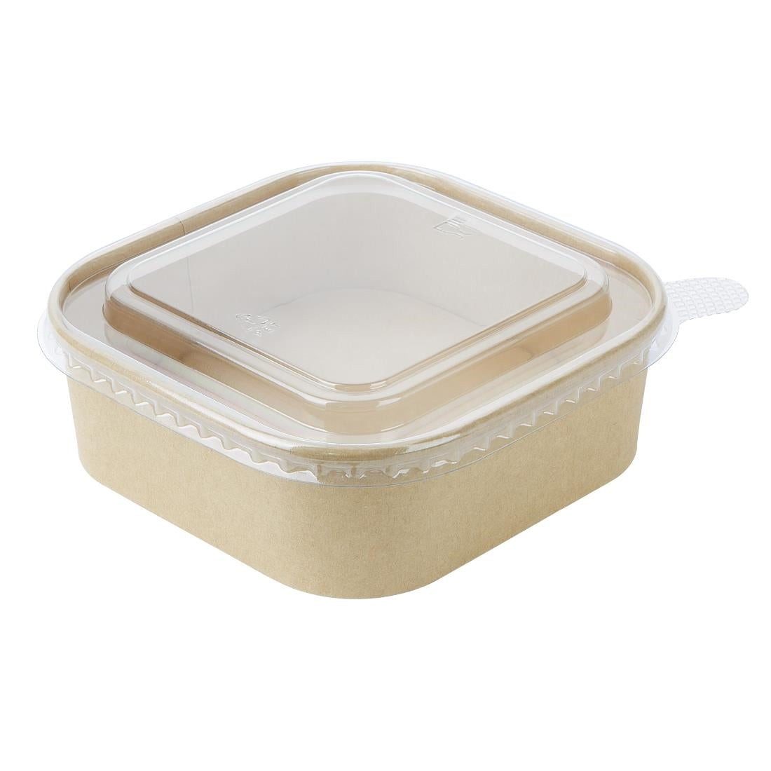 HW019 - Fiesta Recyclable PET lid for Square Container Bases (300 Pack)
