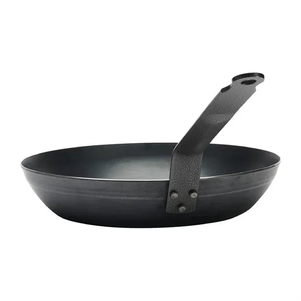 HW065 De Buyer Outdoor Blue Steel Round Frying Pan 280mm