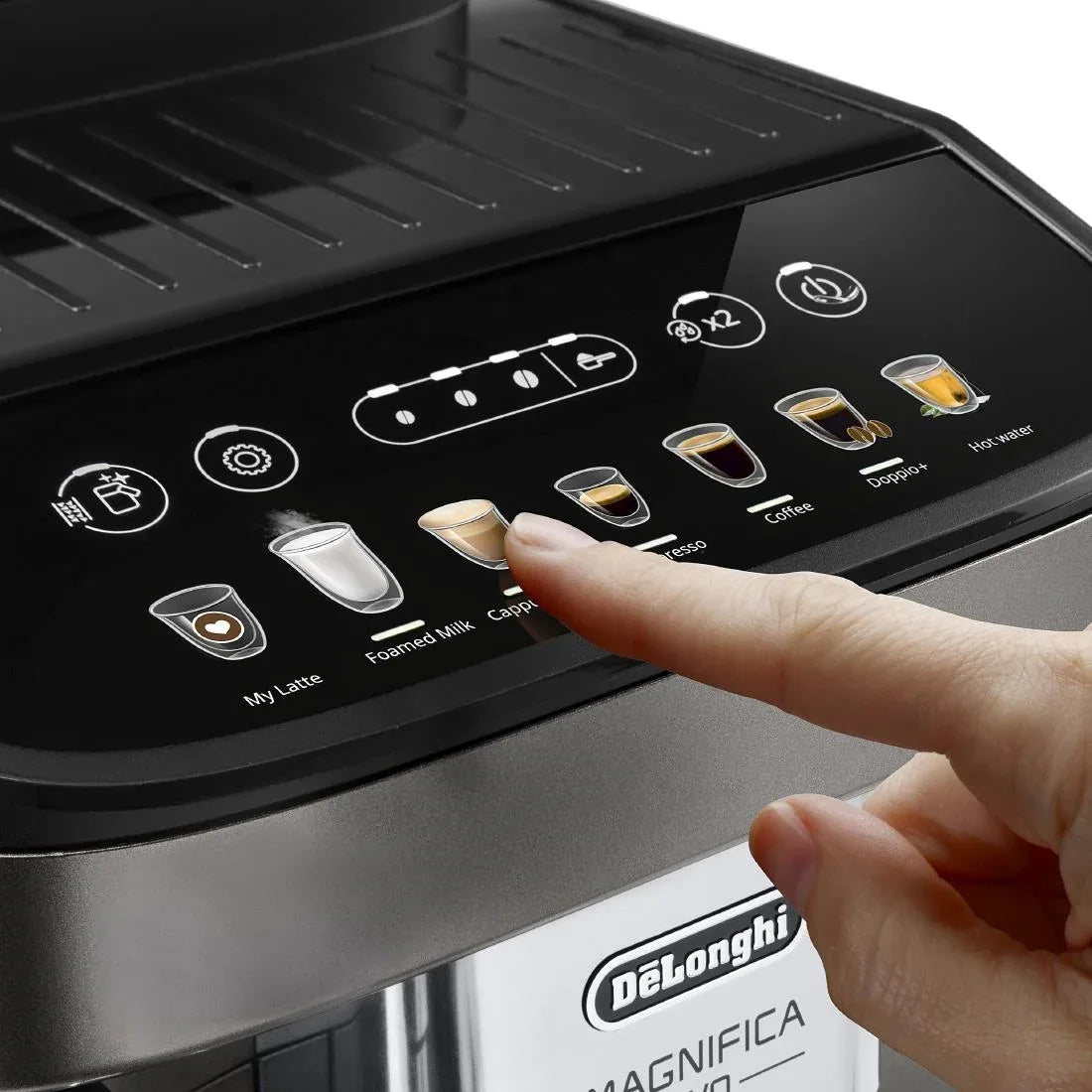 HW185 De'Longhi Magnifica Evo Fully Automatic Bean to Cup Coffee Machine ECAM29 Titanium & Black