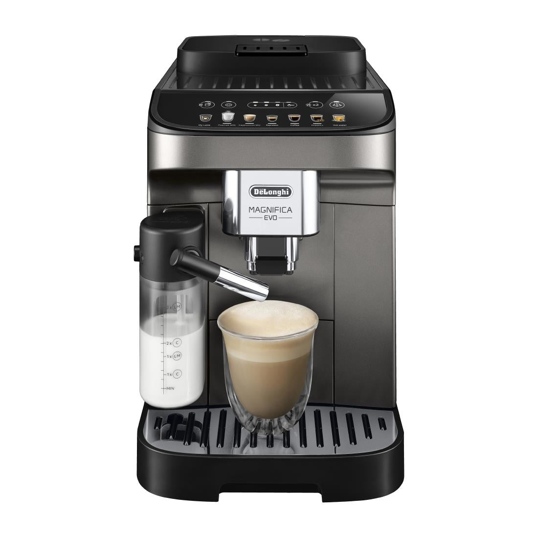 HW185 De'Longhi Magnifica Evo Fully Automatic Bean to Cup Coffee Machine ECAM29 Titanium & Black