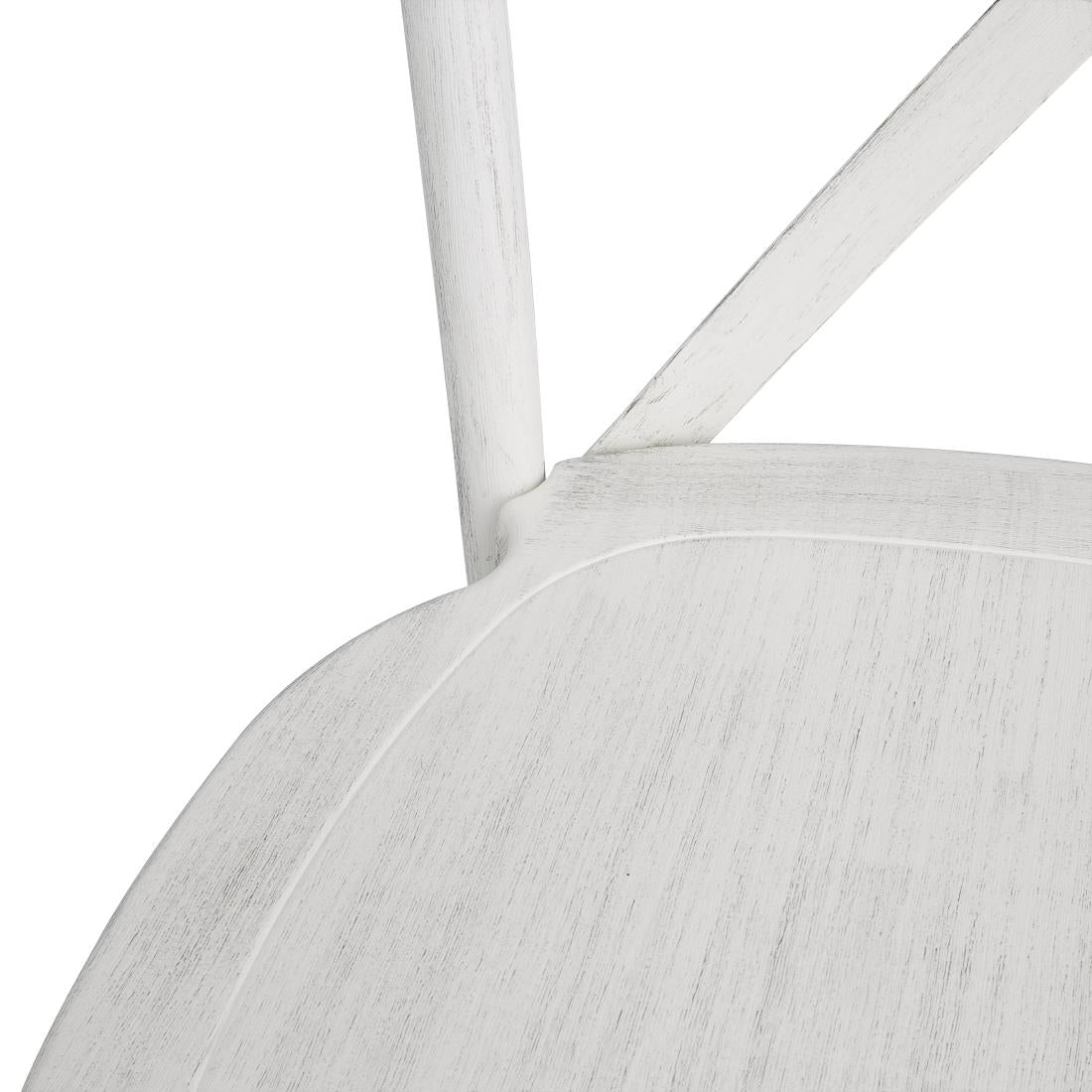 HW280 - Bolero Manhattan Cross-Back Resin Chairs Limewash (4 Pack)