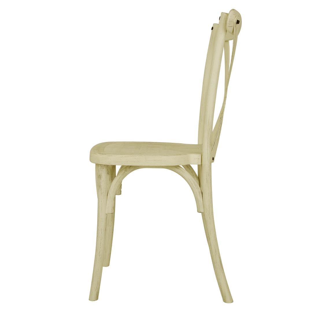 HW282 - Bolero Manhattan Cross-Back Resin Chairs Natural (4 Pack)
