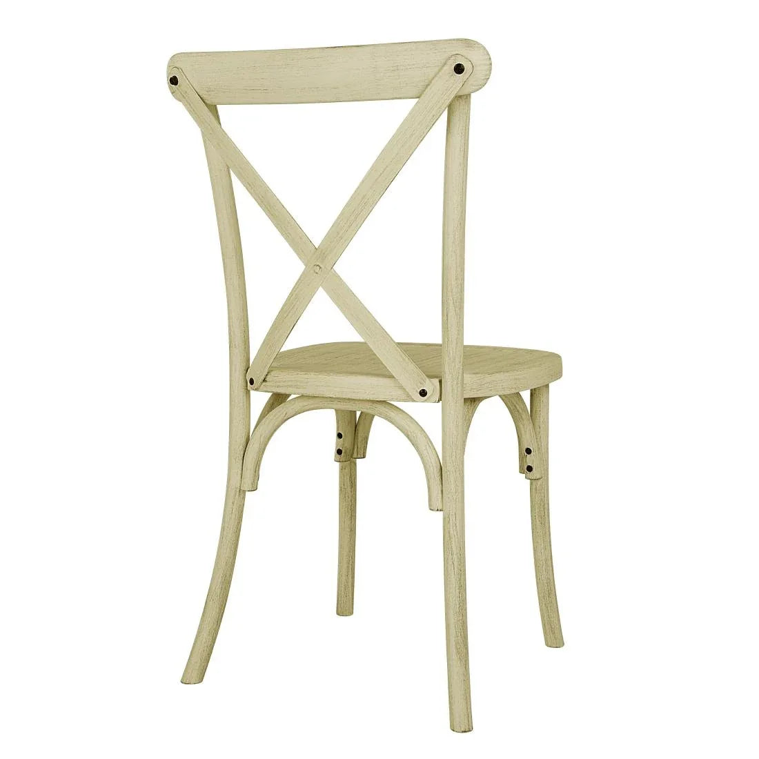 HW282 - Bolero Manhattan Cross-Back Resin Chairs Natural (4 Pack)