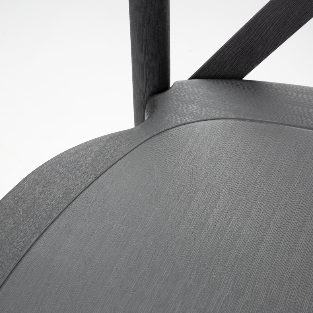 HW283 - Bolero Manhattan Cross-Back Resin Chairs Black (4 Pack)