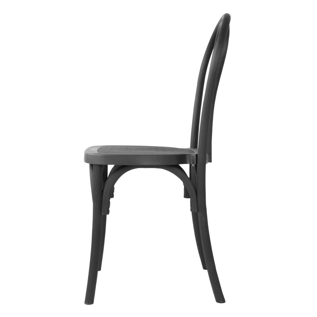 HW286 - Bolero Soho Bentwood Style Resin Chairs Black (4 Pack)