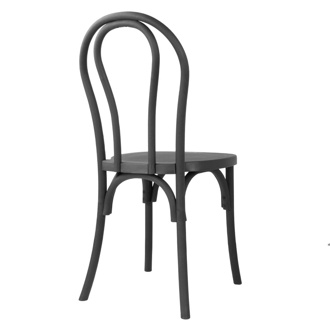 HW286 - Bolero Soho Bentwood Style Resin Chairs Black (4 Pack)