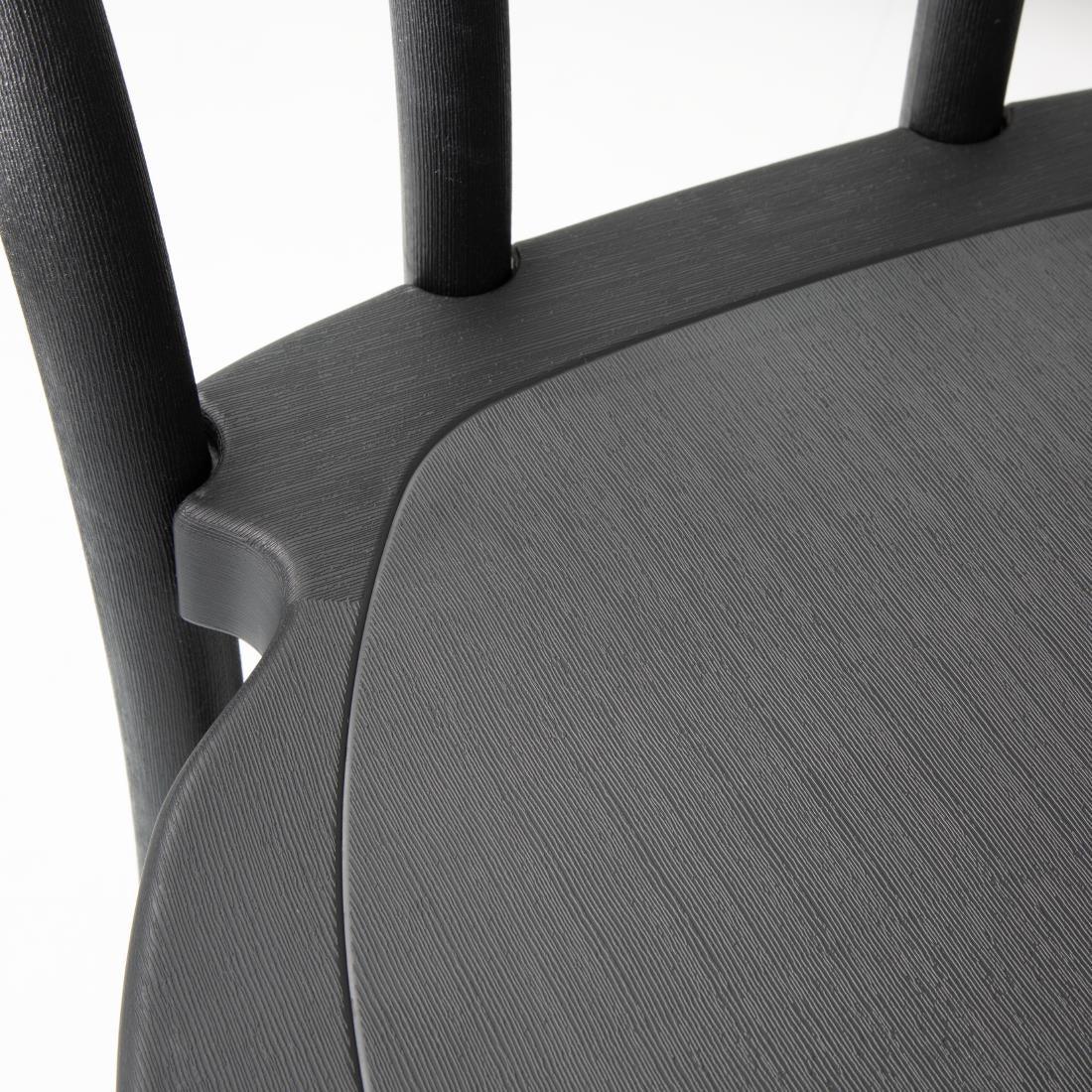 HW286 - Bolero Soho Bentwood Style Resin Chairs Black (4 Pack)