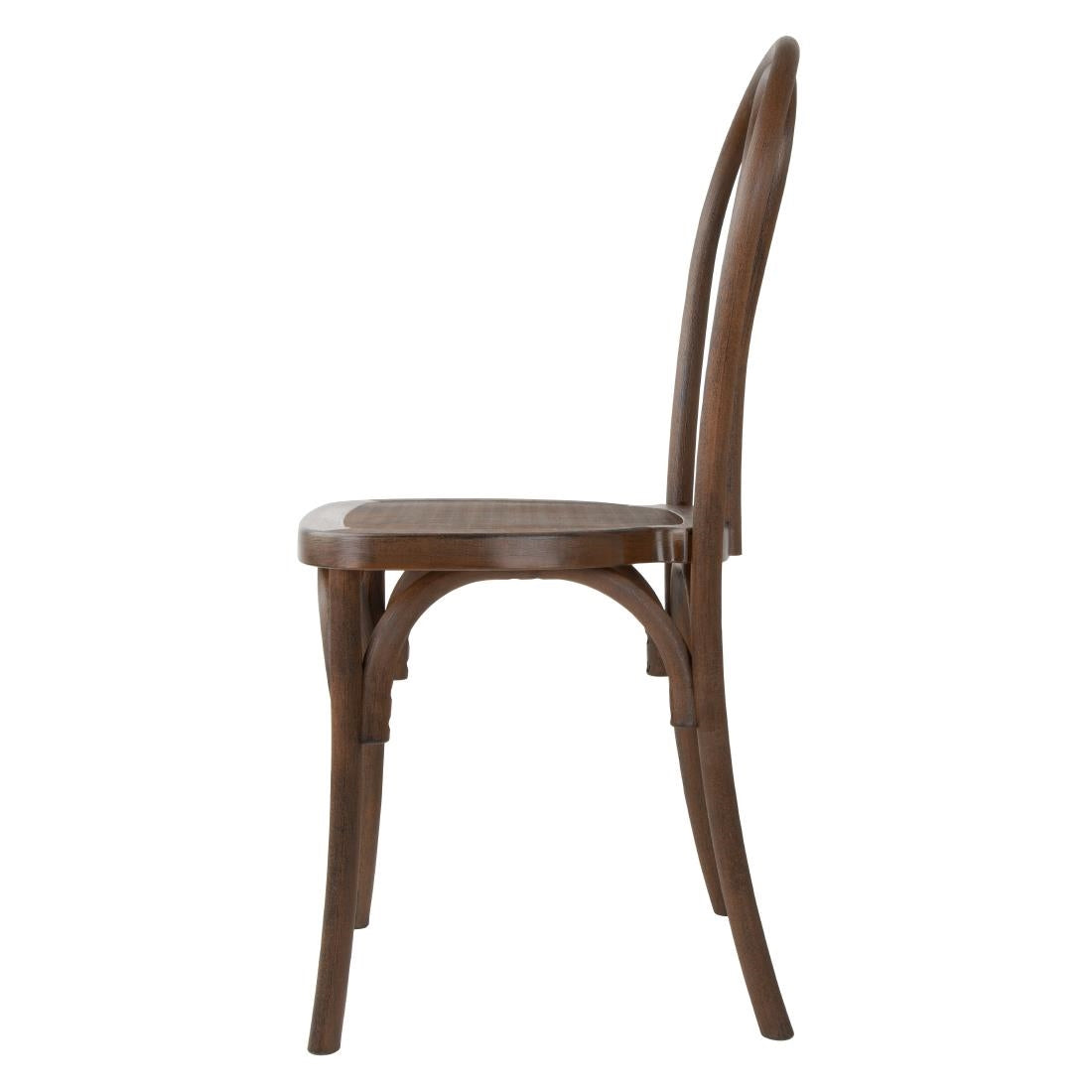 HW287 - Bolero Soho Bentwood Style Resin Chairs Walnut (4 Pack)
