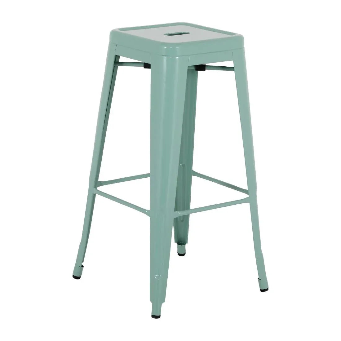 HW294 Bolero Bistro Metal High Stools Olive Green (Set 4)