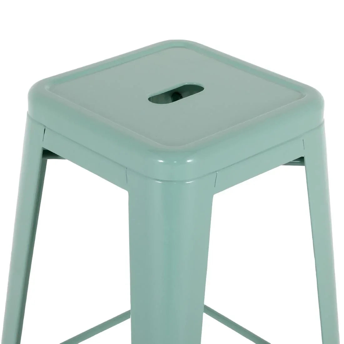 HW294 Bolero Bistro Metal High Stools Olive Green (Set 4)