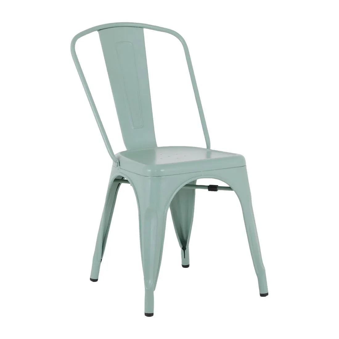 HW295 Bolero Bistro Metal Chairs Olive Green (Set 4)