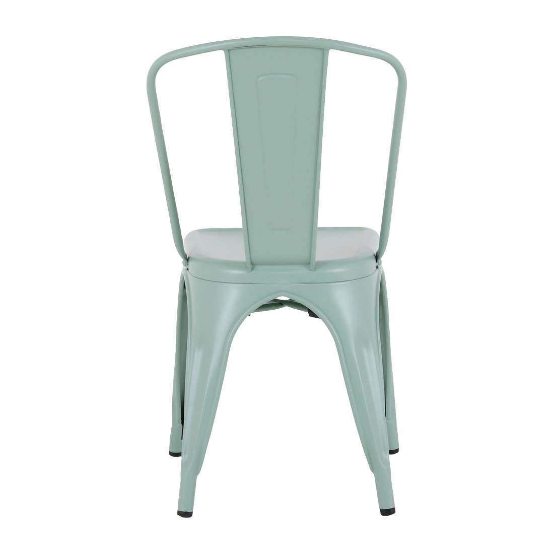 HW295 Bolero Bistro Metal Chairs Olive Green (Set 4)