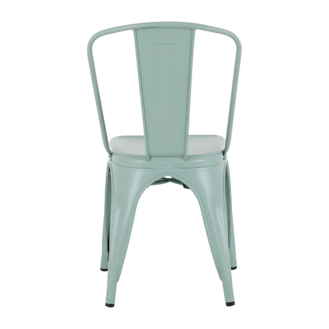 HW295 Bolero Bistro Metal Chairs Olive Green (Set 4)