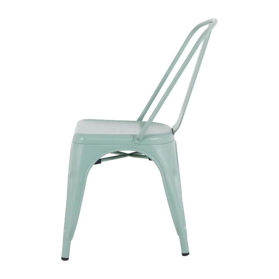 HW295 Bolero Bistro Metal Chairs Olive Green (Set 4)
