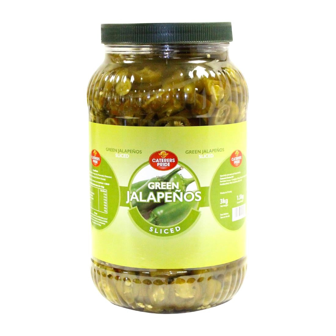 HW314 Caterers Pride Green Sliced Jalapenos (PET) 3kg