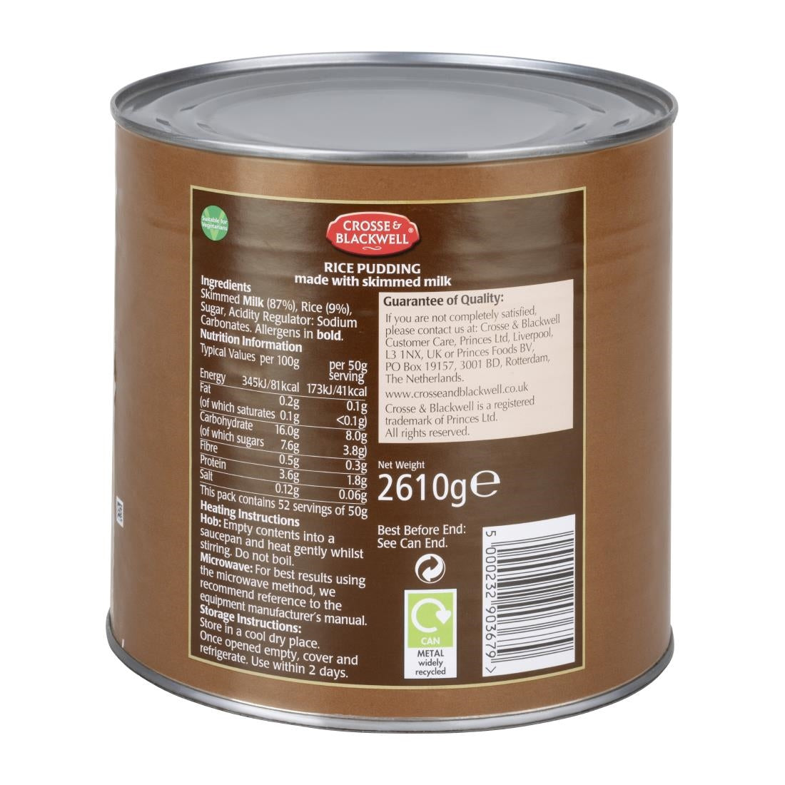 HW334 - Crosse & Blackwell Rice Pudding 2.61kg