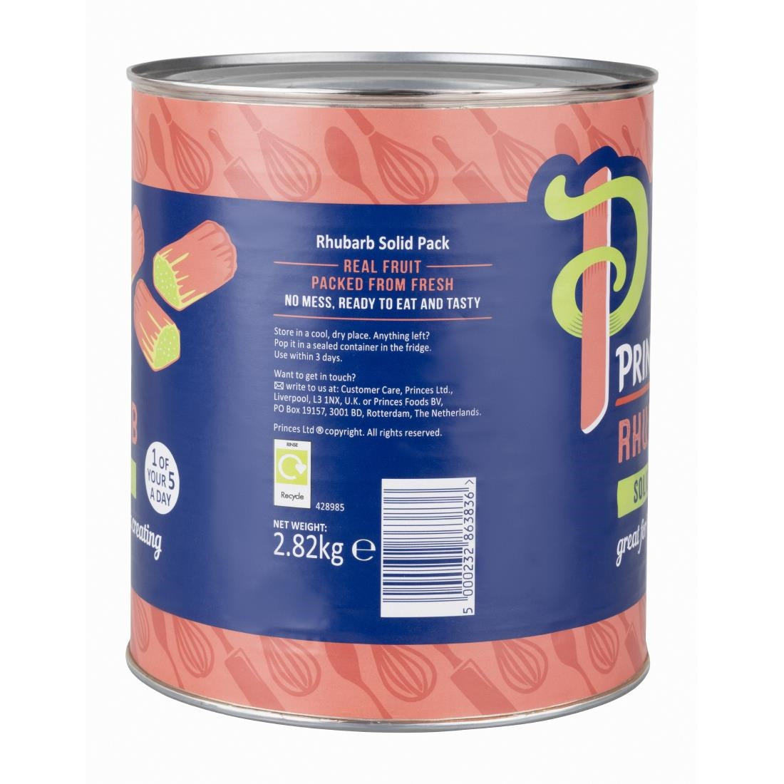 HW349 - Princes Solid Pack Rhubarb 2.82kg