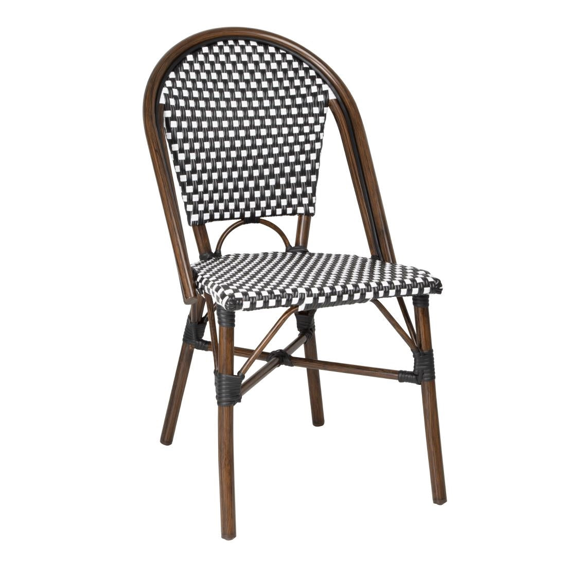 HW598 Bolero Parisian Style PE Rattan Chair Black Dot Mix (2 Pack)