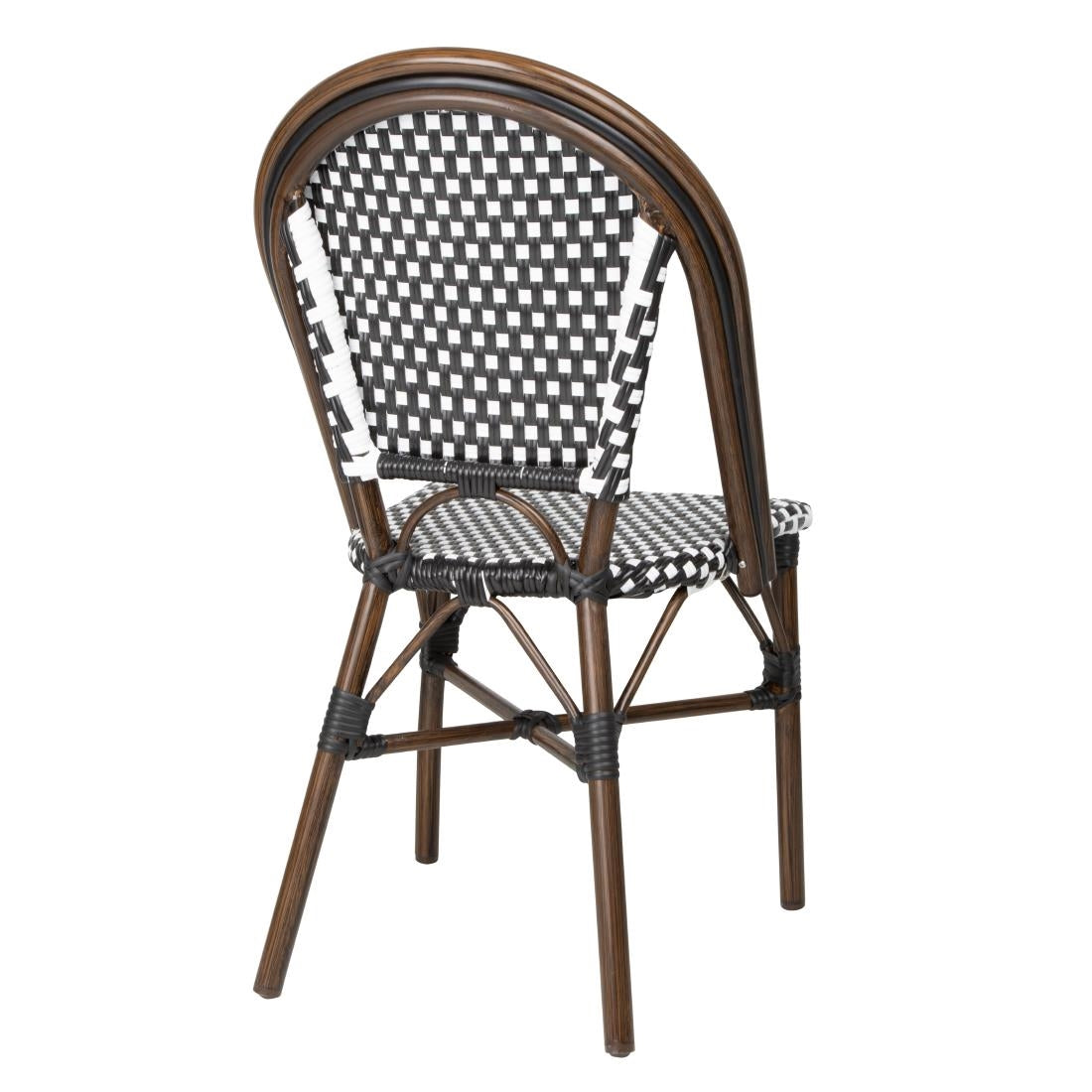 HW598 Bolero Parisian Style PE Rattan Chair Black Dot Mix (2 Pack)