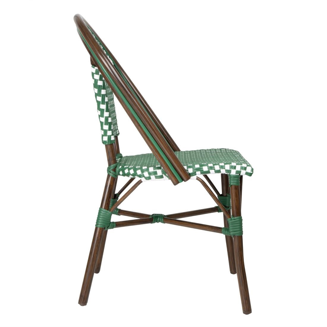 HW599 Bolero Parisian Style PE Rattan Chair Green Dot Mix (2 Pack)
