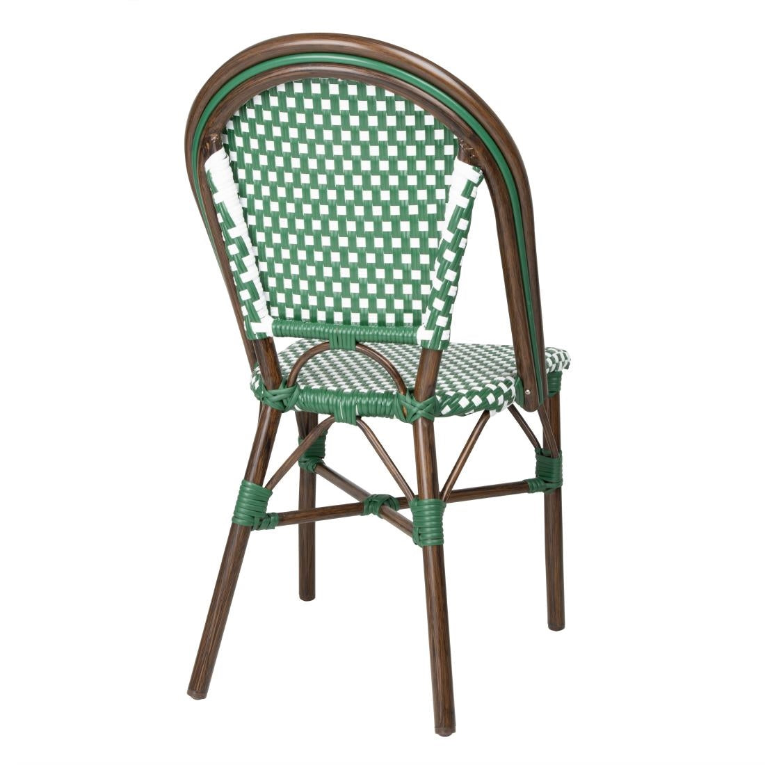 HW599 Bolero Parisian Style PE Rattan Chair Green Dot Mix (2 Pack)