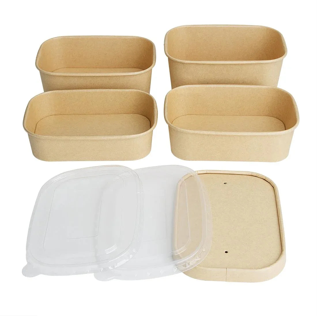 HW624 - Fiesta Recyclable Paper Lids for Rectangular Containers (Pack of 300)