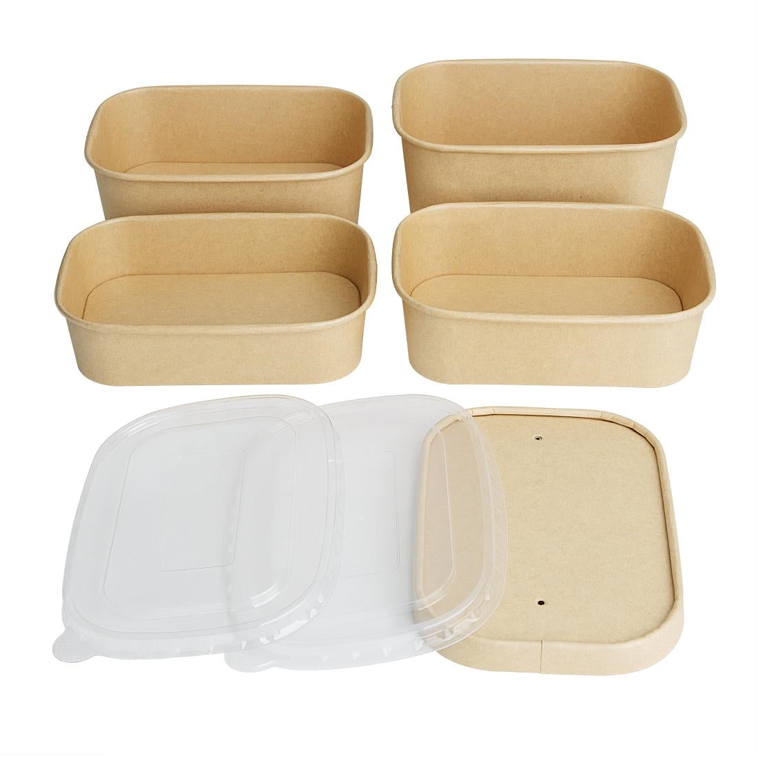 HW626 - Fiesta Recyclable PET Lids for Rectangular Containers (Pack of 300)