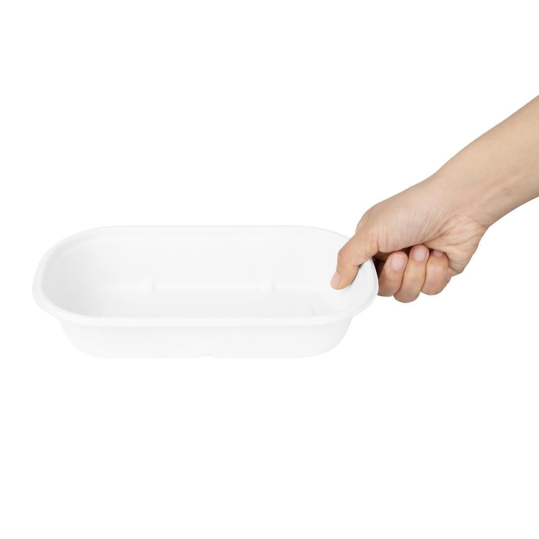 HW627 Fiesta Compostable Bagasse Oval Containers 850ml (Pack of 100)