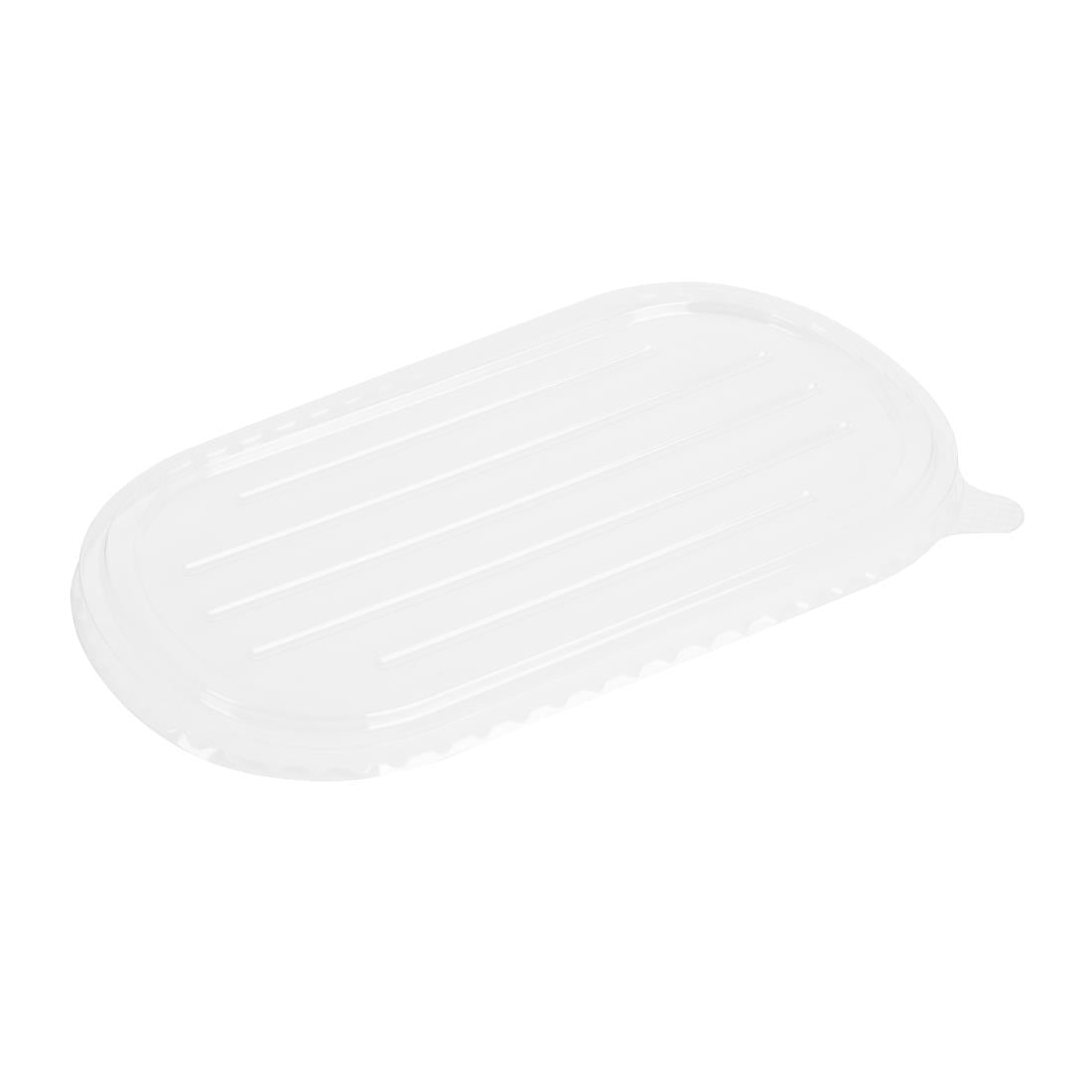 HW630 Fiesta Recyclable PET Lids for Bagasse Oval Containers (Pack of 100)