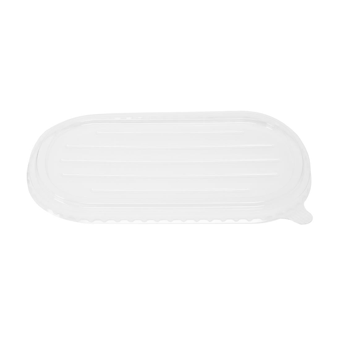 HW630 Fiesta Recyclable PET Lids for Bagasse Oval Containers (Pack of 100)