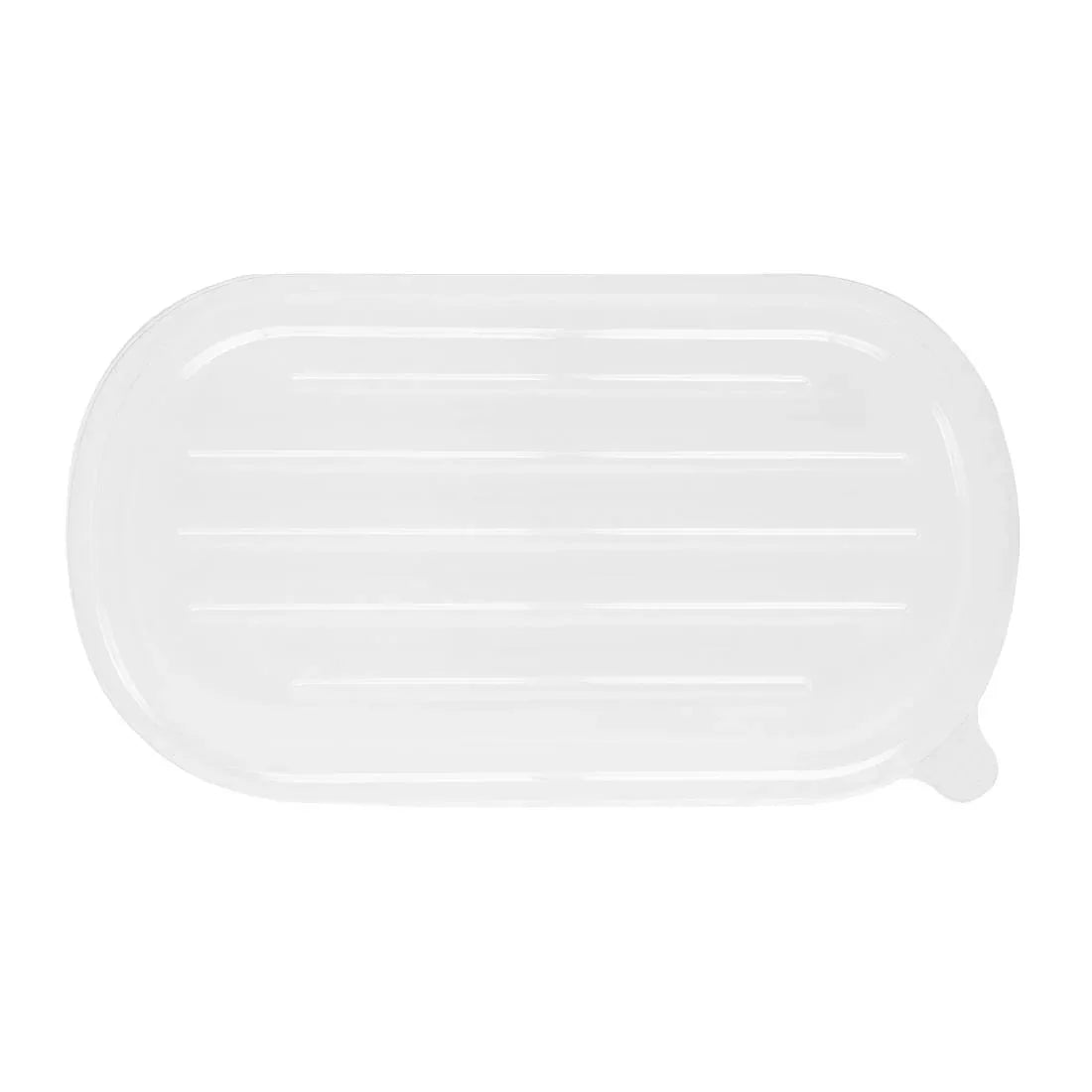 HW630 Fiesta Recyclable PET Lids for Bagasse Oval Containers (Pack of 100)