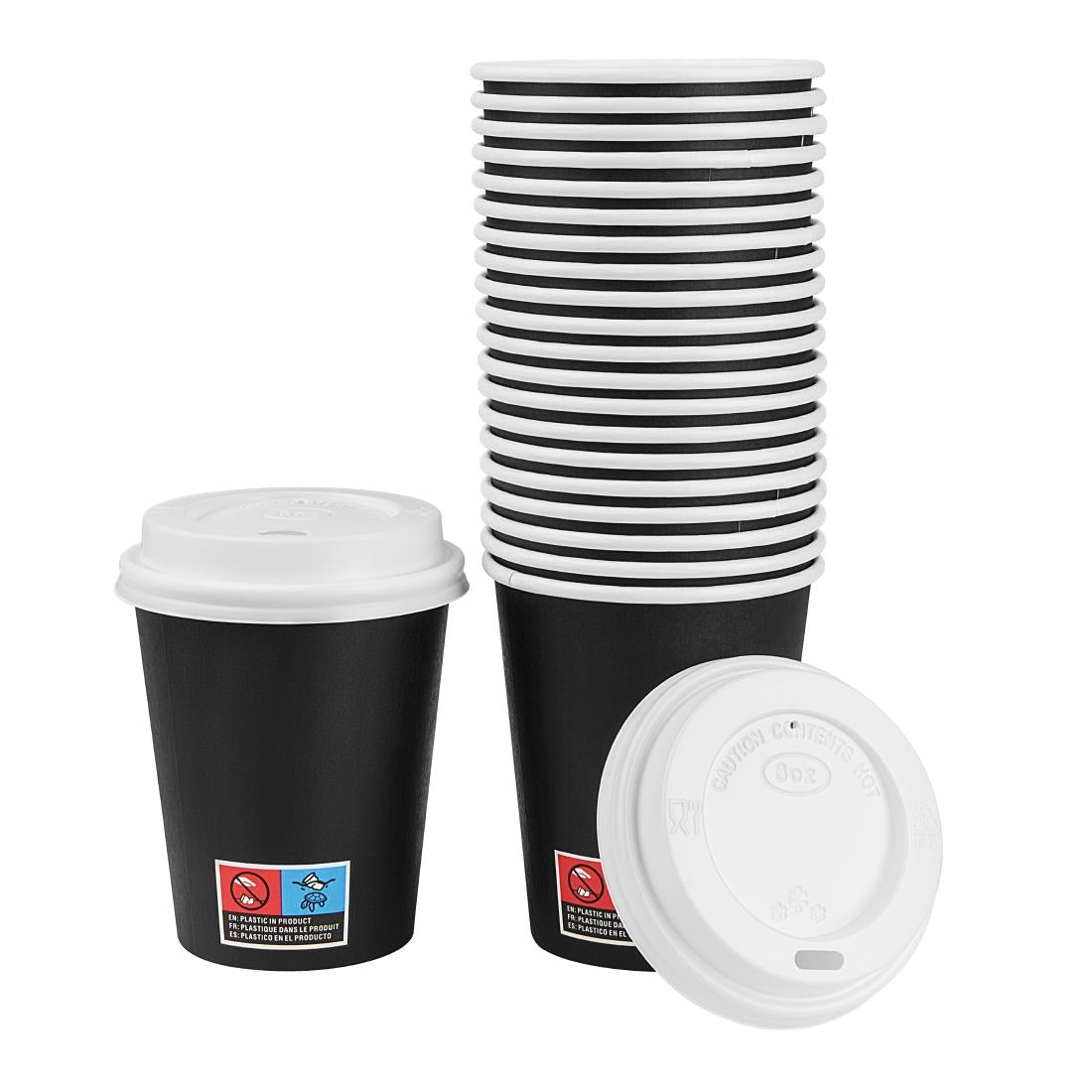 HW634 - Nisbets Essentials Hot Cups and Lids Pack 8oz (350 Pack)