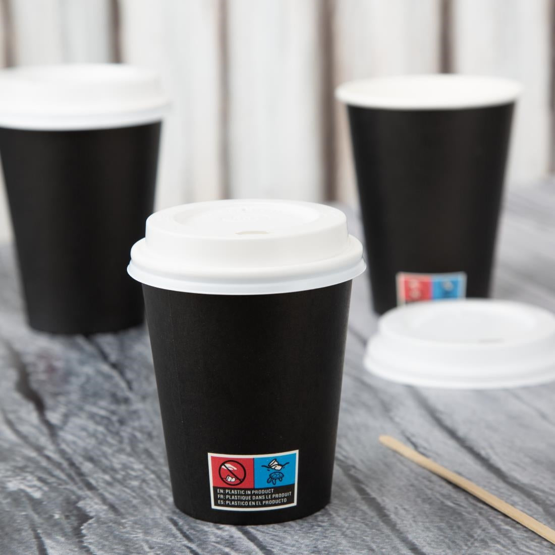 HW634 - Nisbets Essentials Hot Cups and Lids Pack 8oz (350 Pack)