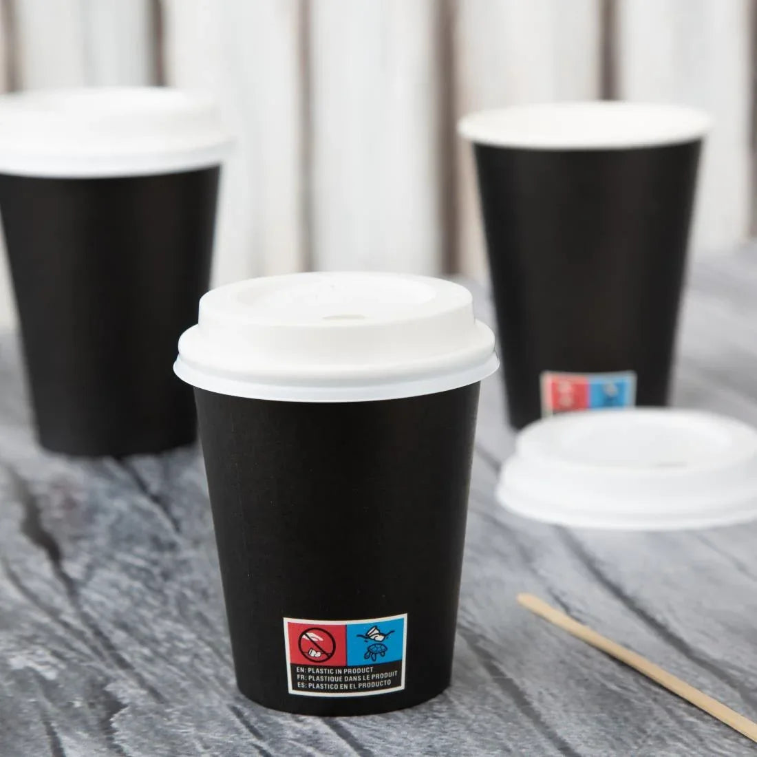 HW634 - Nisbets Essentials Hot Cups and Lids Pack 8oz (350 Pack)