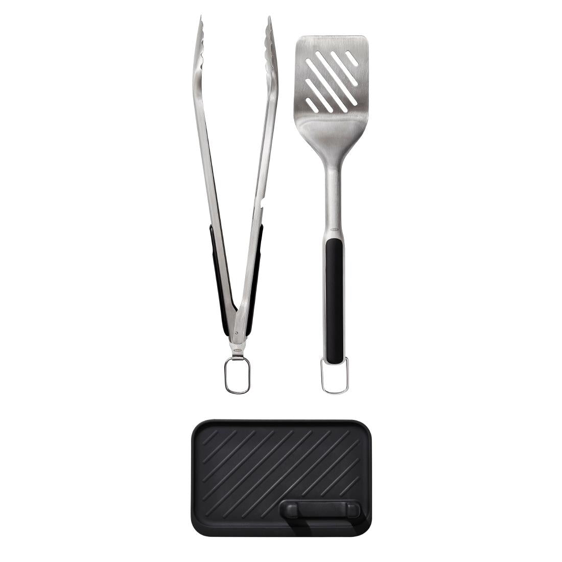 HW664 Oxo GG Grilling Set- Turner, Tongs and Tool Rest (Pack 3)