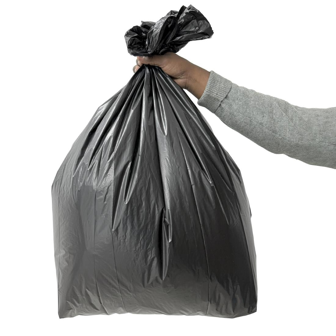 HW687 Jantex Heavy-Duty Bin Bags Black 120Ltr (100 Pack)