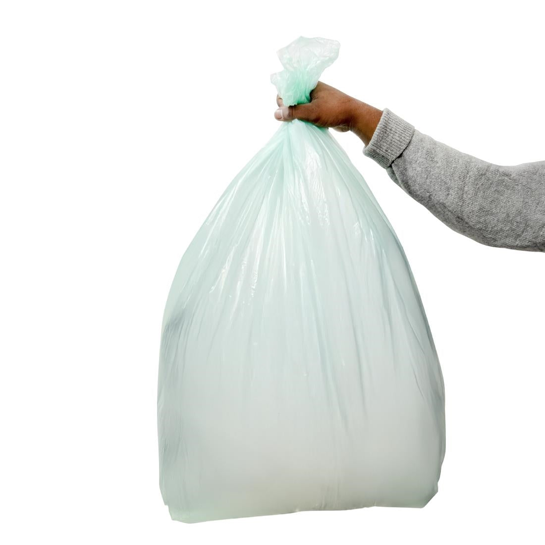 HW697 Jantex Medium Duty Bin Bags Green 80Ltr (200 Pack)