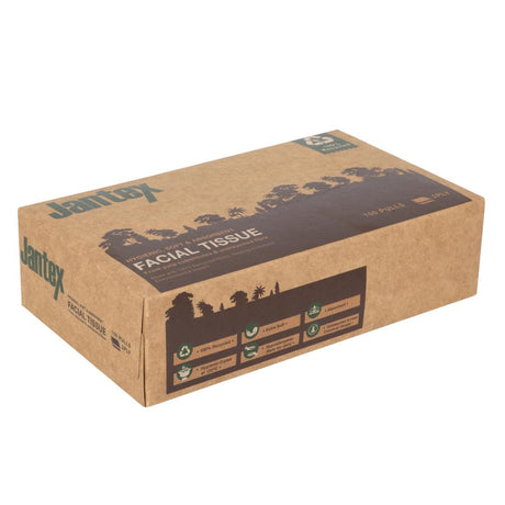 HW715 Jantex Green 100% Recycled Facial Tissues 100 Sheets (36 Pack)