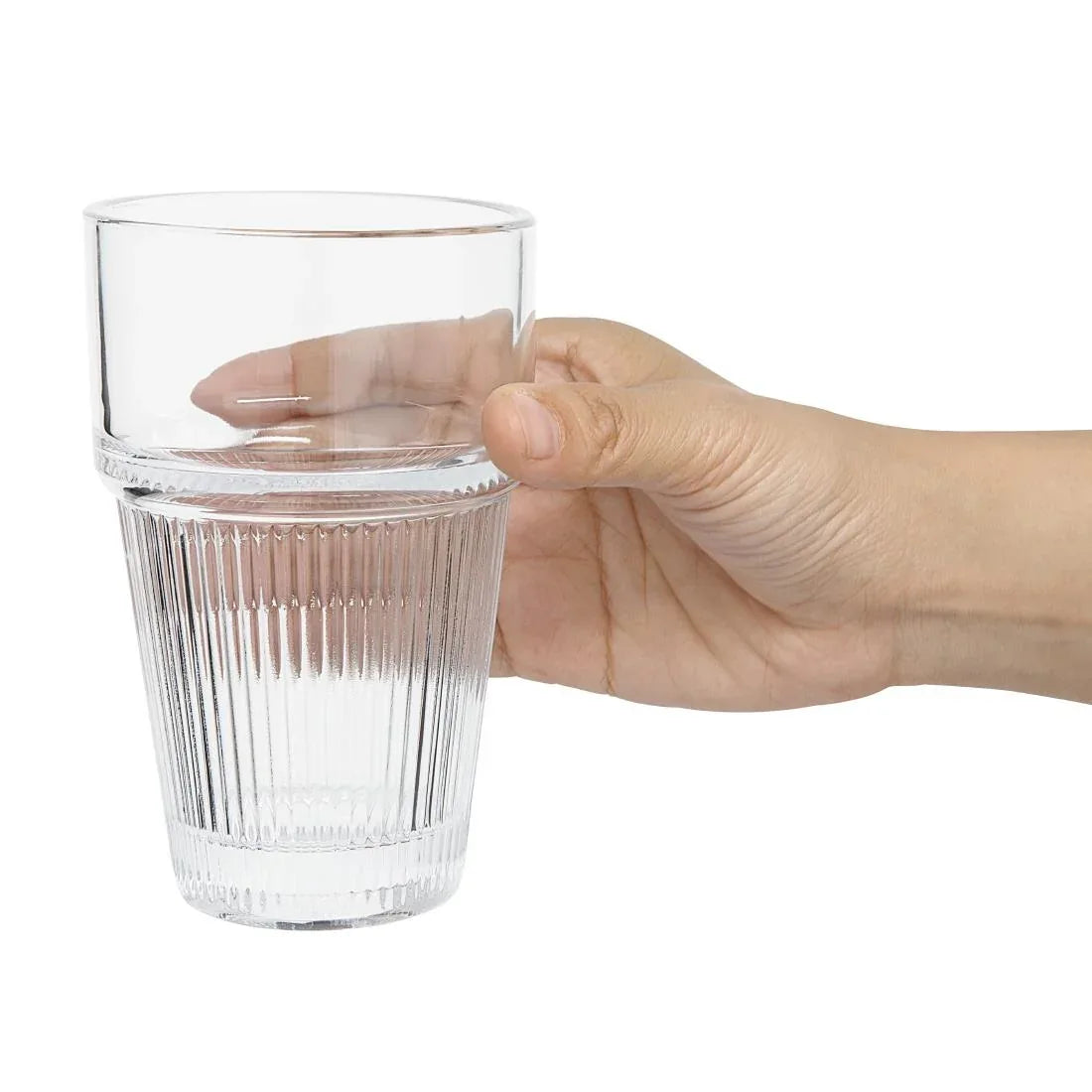 HW796 Olympia Ridged Stacking Tumblers 300ml (Pack of 6)