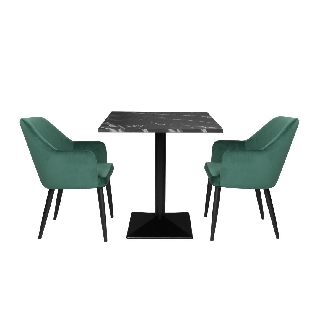 HW851 - Bolero Complete Table Square Black Stone Effect 700mm