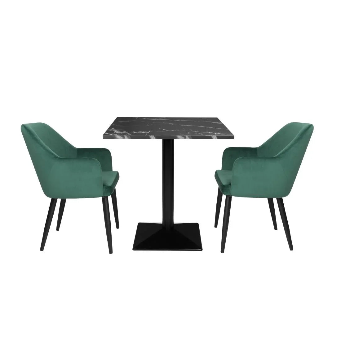 HW851 - Bolero Complete Table Square Black Stone Effect 700mm