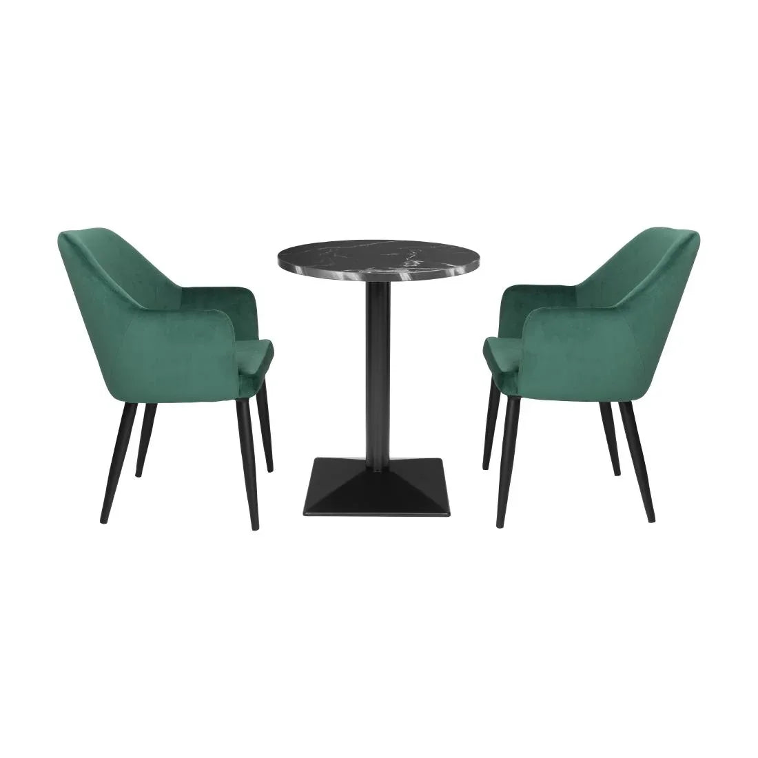 HW854 - Bolero Complete Table Round Black Stone Effect 600mm