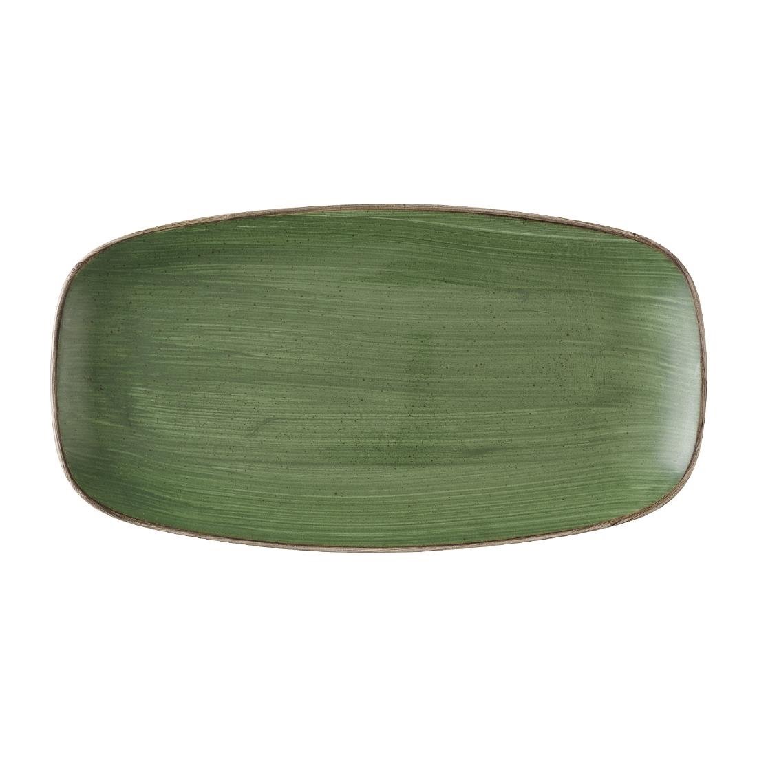 HX011 Churchill Stonecast Sorrel Green Chefs Oblong Plates 279 x 152mm (Pack of 12)