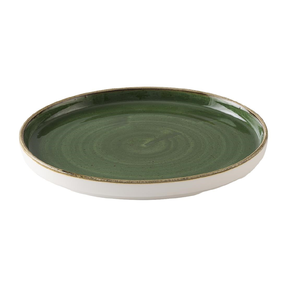 HX012 Churchill Stonecast Sorrel Green Walled Plates 255mm (Pack of 6)